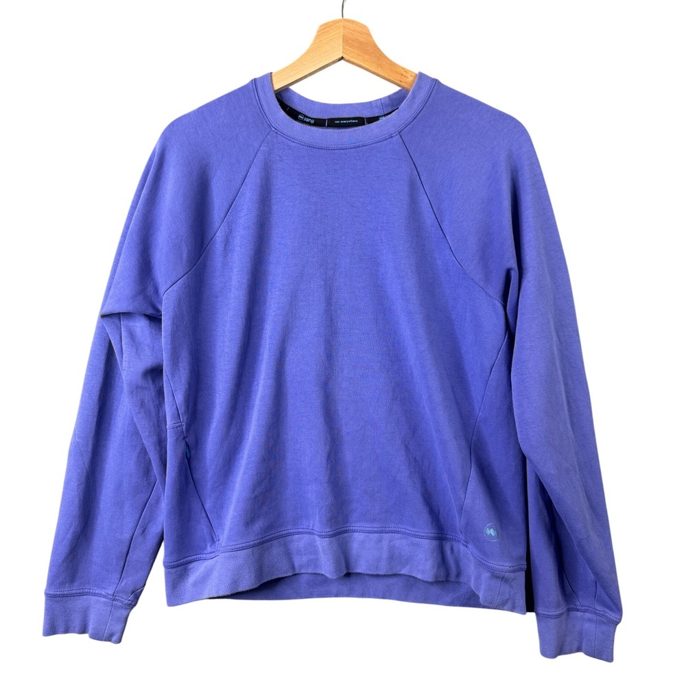 Janji Groundwork Crew Purple Cotton Blend Running Sweatshirt Women's Small